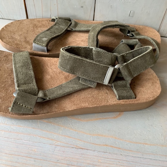 teva universal suede olive sandals new mens us 11 - Picture 3 of 3
